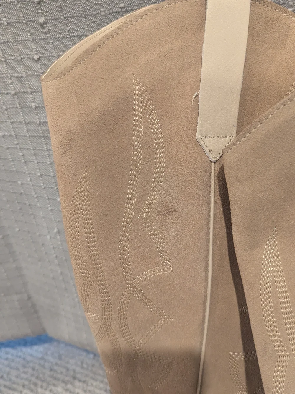 Classic Women's Tall Western Boots in Beige - Picture 2 of 6